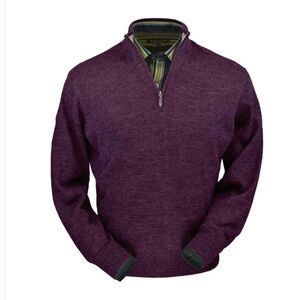 Peru Unlimited Royal Alpaca Half Zip Mock Sweater for Men